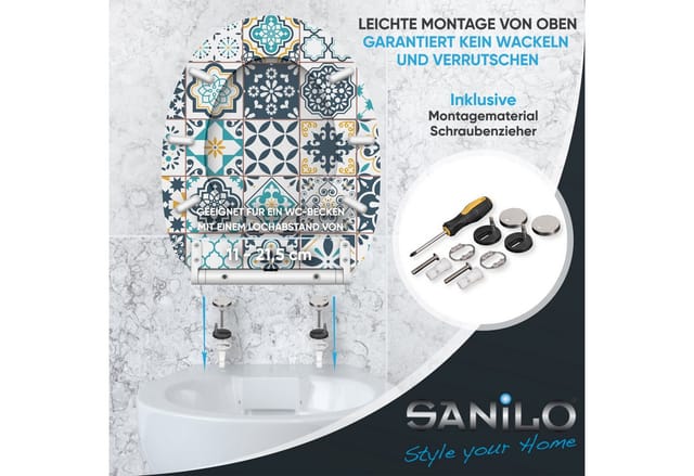 SANILO WC Sitz mit Absenkautomatik Top Fix Palazzo