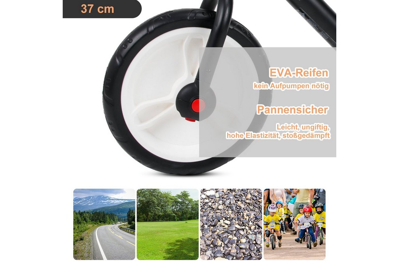 HOMCOM Kinderfahrrad 2-in-1 mit Stützrädern und Pedalen Bild 2