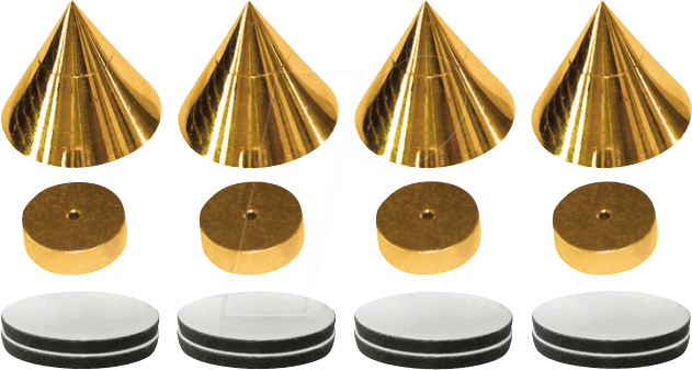 Dynavox Lautsprecher Spikes 4er Set Messing