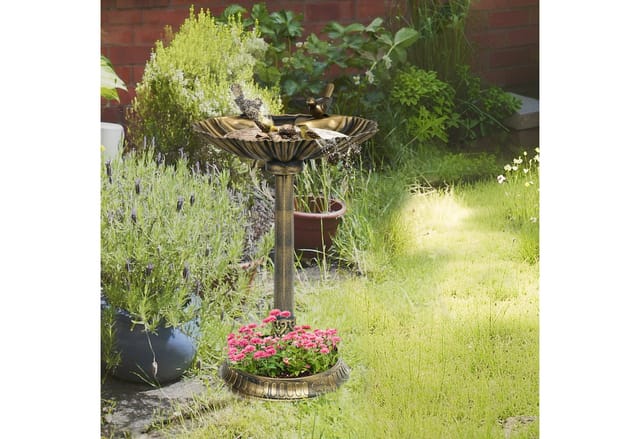 Outsunny Vogeltränke Winterfest Kunststoff Bronze 49,5L x 38B x 81H cm