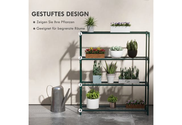 Outsunny Blumenständer Stahl 89L x 28B x 107H cm