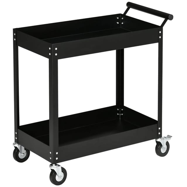 DURHAND Werkstattwagen Kaltgewalzter Stahl Schwarz 84,5L x 38B x 84H cm