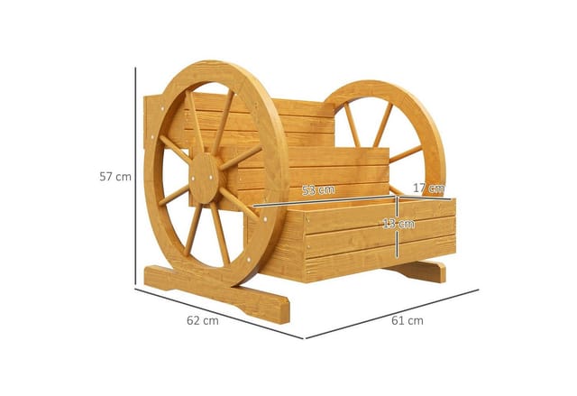 Outsunny Hochbeet Tannenholz Naturholz 61L x 62B x 57H cm