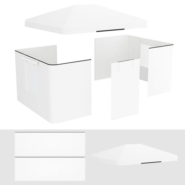 Outsunny Ersatz-Vordach PE Weiß 360L x 300B x 270H cm