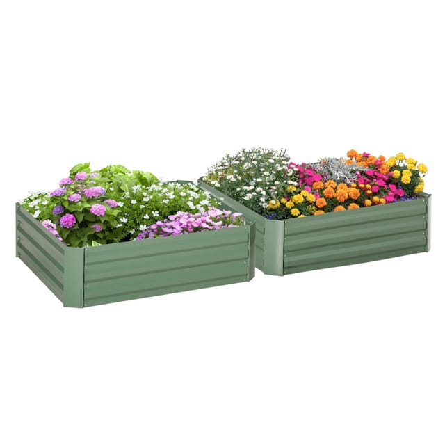 Outsunny Hochbeet-Set Stahl 100L x 100B x 30H cm