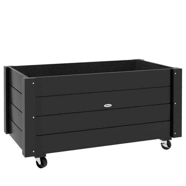 Outsunny Garten-Bett Tannenholz Schwarz 89L x 48B x 47H cm