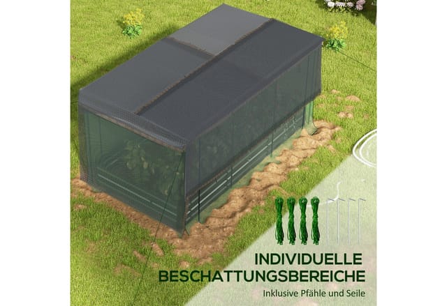 Outsunny Garten-Bett Stahl HDPE Dunkelgrau 230L x 110B x 110H cm