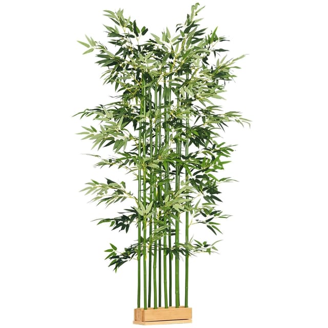 HOMCOM Künstliche Pflanze Polyester Bambus Ø35 x 180H cm