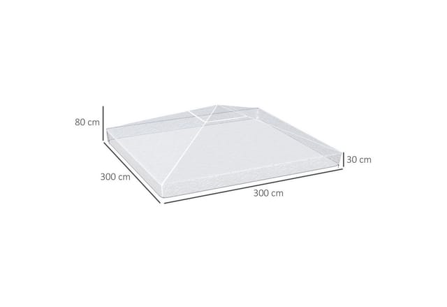 Outsunny Gazebo Regenschutz Kunststoff Transparent 300L x 300B x 80H cm