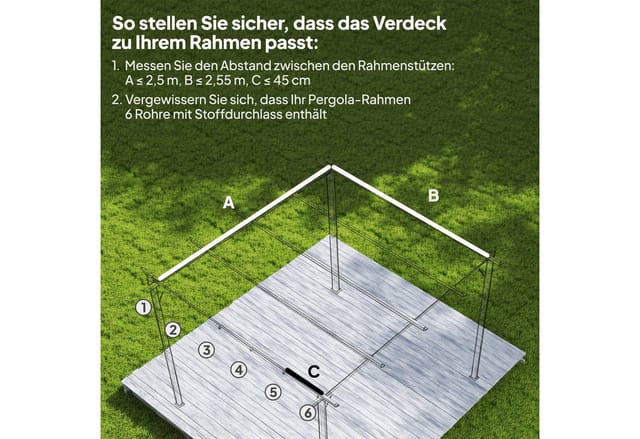 Outsunny Ersatz-Vordach Polyester Beige 250L x 255B x 6H cm