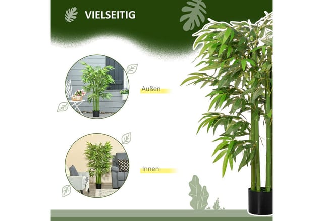HOMCOM Künstliche Pflanze Seidentuch Kunststoff 17L x 17B x 140H cm