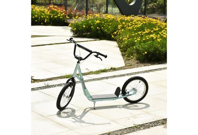 HOMCOM Kinderroller mit Luftreifen Handbremse Höhenverstellbar