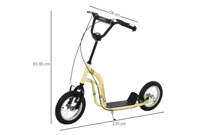 HOMCOM Kinderroller Kickboard mit Luftreifen Cityroller