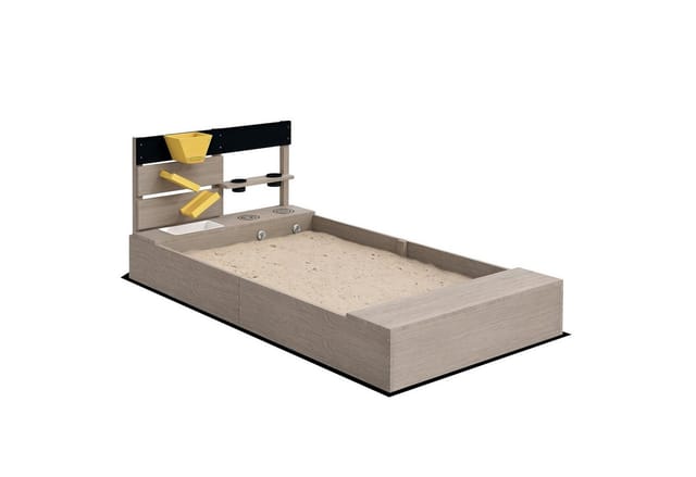 Outsunny Kinder Sandbox Sandkiste aus Holz Tannenholz Grau 154L x 80B x 60H cm