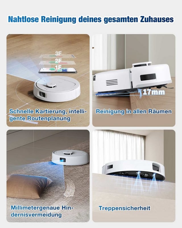 ECOVACS DEEBOT Mini Saug- und Wischroboter mit 8.000 Pa Saugkraft