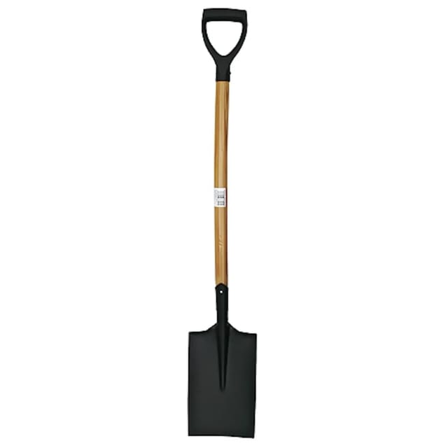 PROREGAL Spaten Flachoberteil mit Holzgriff D