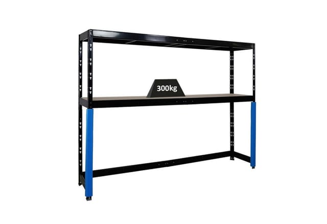 PROREGAL Garagenregal HERCULES Platzsparend Unterfahrbar HxBxT 180x240x50cm 2 Lagerebenen Fachlast 300kg Schwarz Lagerregal Schwerlastregal