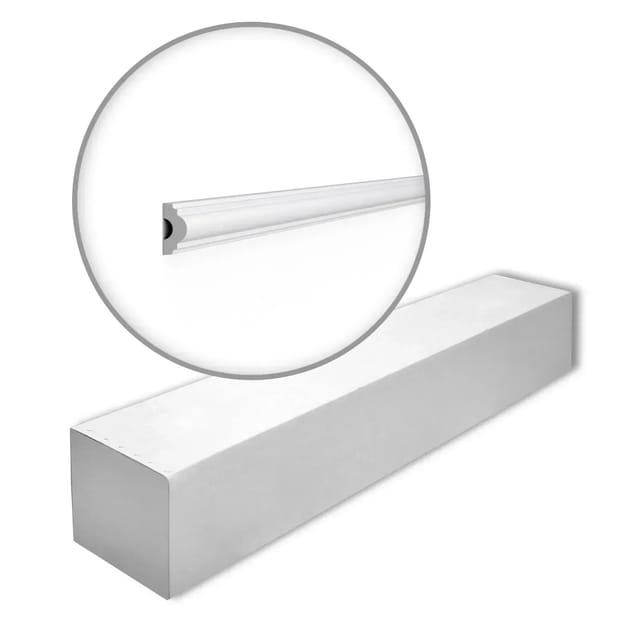 NOEL & MARQUET NMC WL7-Box WALLSTYL Wandleisten 1 Karton Set mit 50 Stuckleisten 100 m Weiß