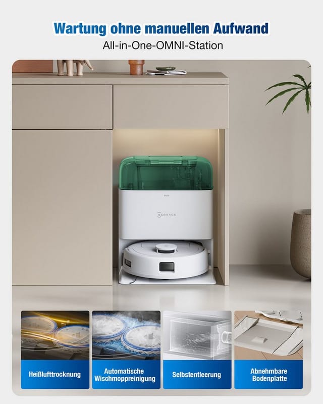 ECOVACS DEEBOT Mini Saug- und Wischroboter mit der Kleinsten OMNI-Station