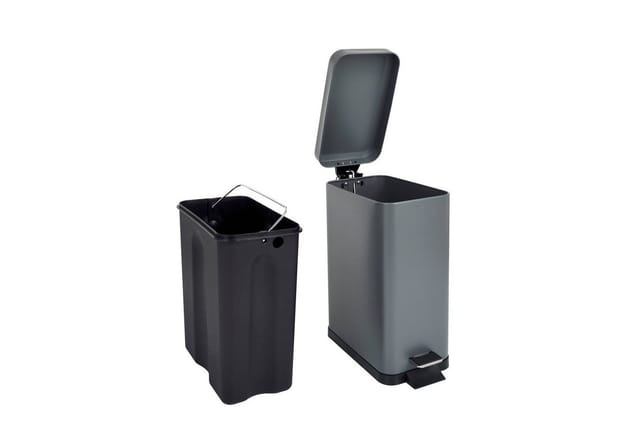 Svita STM10 Mülleimer Treteimer 10L Mit Inneneimer Softclose-Deckel Grau