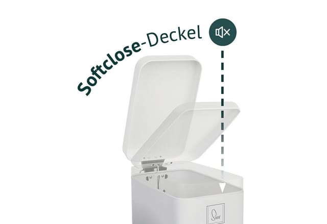 Svita STM10 Mülleimer Treteimer 10L Mit Inneneimer Softclose-Deckel Weiß
