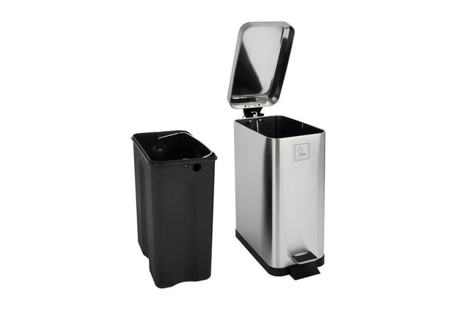 Svita STM10 Mülleimer Treteimer 10L Mit Inneneimer Softclose-Deckel Silber