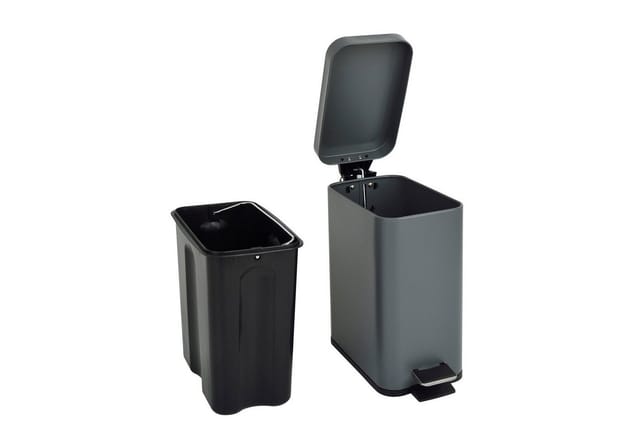 Svita STM5 Mülleimer Treteimer 5L Inklusive Inneneimer Softclose-Deckel Grau