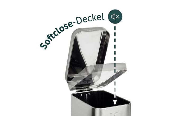 Svita STM5 Mülleimer Treteimer 5L Inklusive Inneneimer Softclose-Deckel Silber