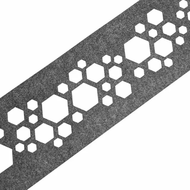 zaunzu Sichtschutz Design Vlies Dekor Hexagon Einzelstreifen Hellgrau 2,55m