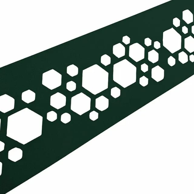 zaunzu Sichtschutz PREMIUM Dekor Hexagon Einzelstreifen Grün 2,55m