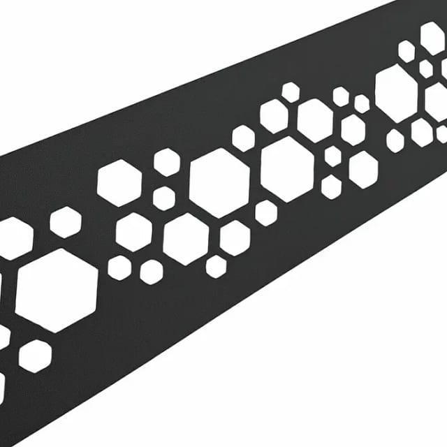 zaunzu Sichtschutz PREMIUM Dekor Hexagon Einzelstreifen Anthrazit 2,55m