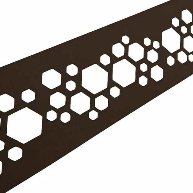 zaunzu Sichtschutz PREMIUM Dekor Hexagon Einzelstreifen Braun 2,55m