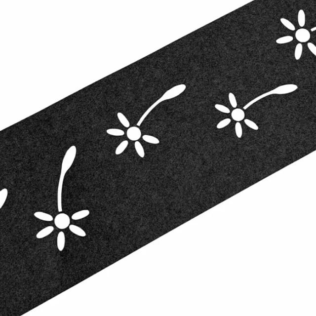 zaunzu Sichtschutz Design Vlies Dekor Pusteblume Einzelstreifen Schwarzgrau 2,55m