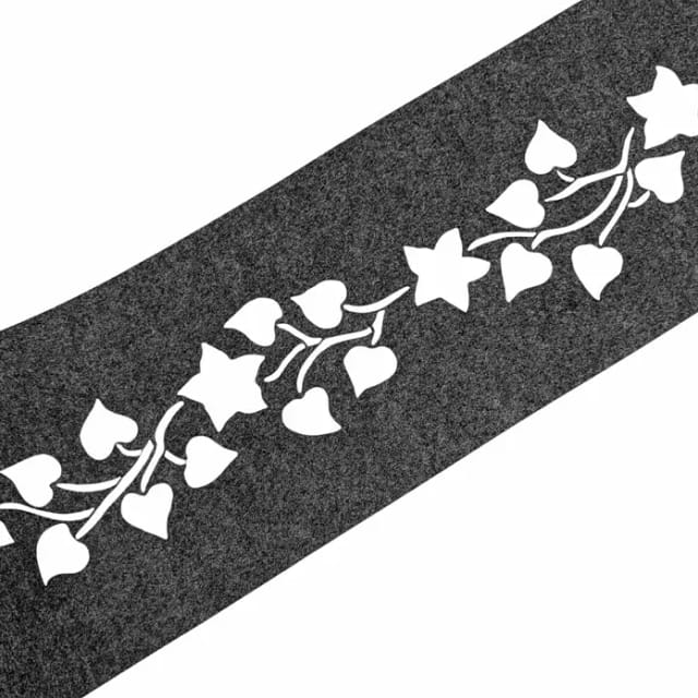 zaunzu Sichtschutz Design Vlies Dekor Floral2 Einzelstreifen Anthrazitgrau 2,55m