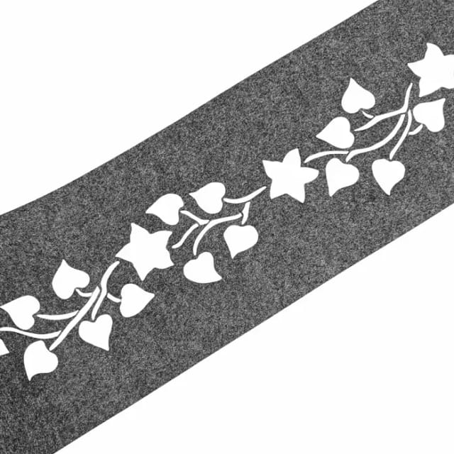 zaunzu Sichtschutz Design Vlies Dekor Floral2 Einzelstreifen Hellgrau 2,55m