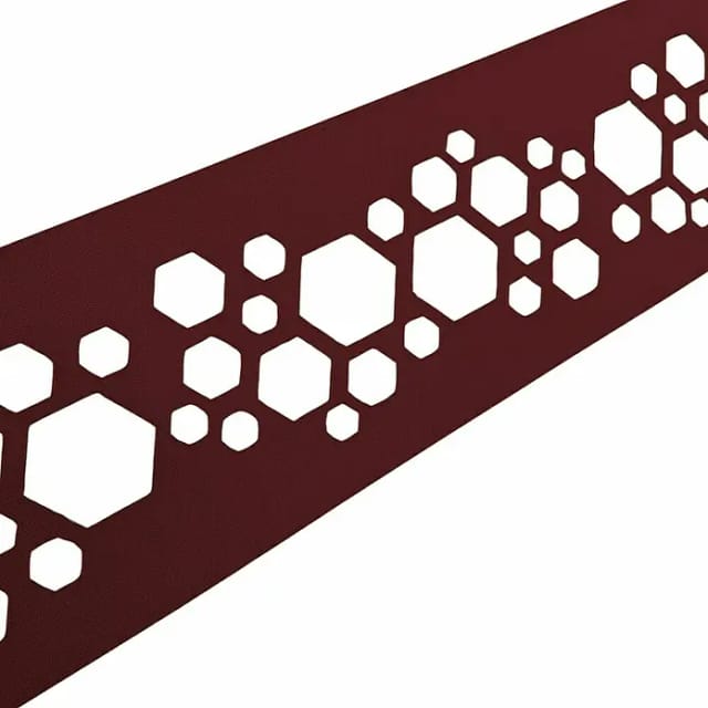 zaunzu Sichtschutz PREMIUM Dekor Hexagon Einzelstreifen Bordeauxrot 2,55m