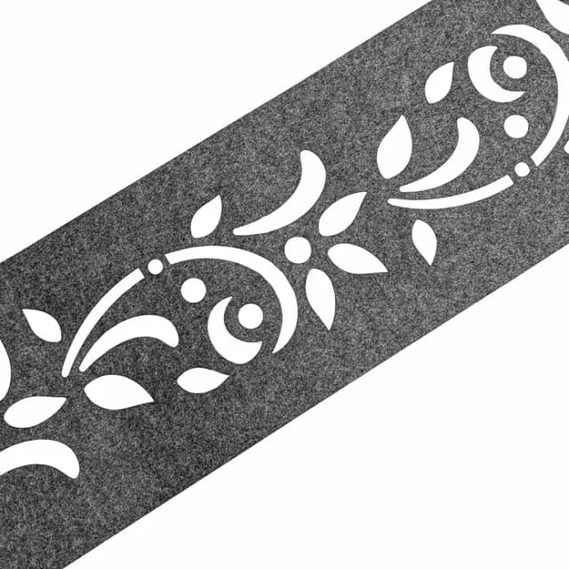 zaunzu Sichtschutz Design Vlies Dekor Floral1 Einzelstreifen Hellgrau 2,55m