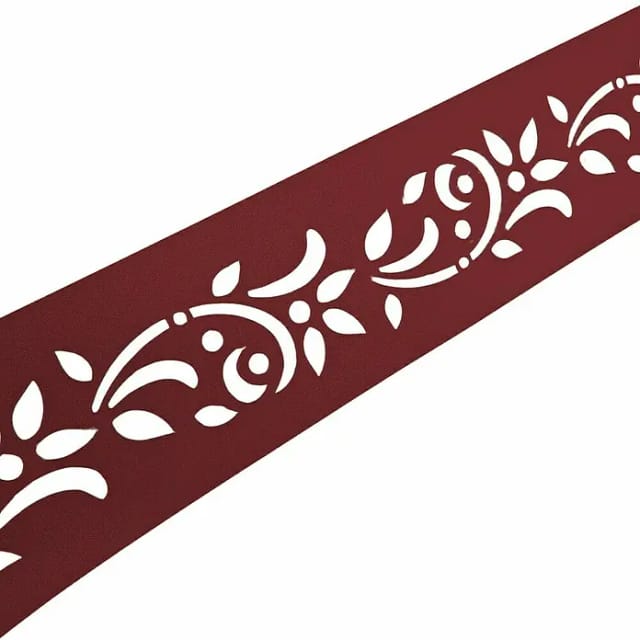 zaunzu Sichtschutz PREMIUM Dekor Floral1 Sichtschutz Bordeauxrot 2,55m
