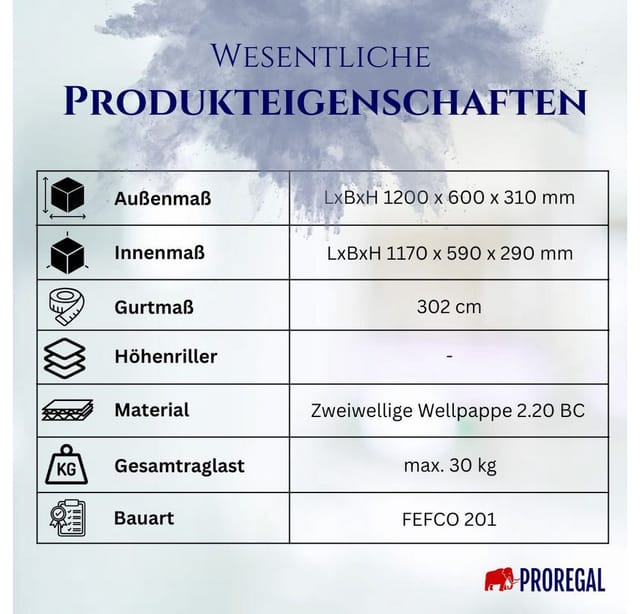 PROREGAL 1x Versandkarton 2-Wellig LxBxH 1200 x 600 x 310 mm Belastbar Bis 30 kg Faltkarton Karton Paket Für Versand Mit DHL