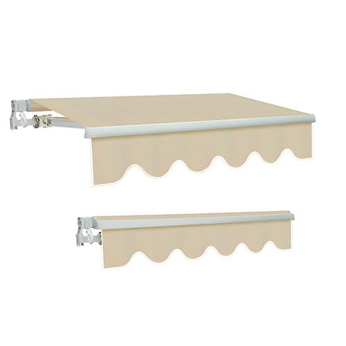 Outsunny Sonnenschirm Markise 100% Polyester Aluminium Beige 450L x 300B cm