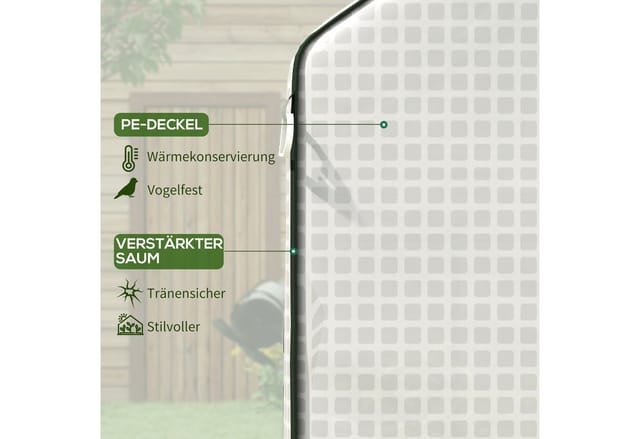 Outsunny Ersatzfolie Gewächshausfolie mit UV Schutz Kunststoff Weiß
