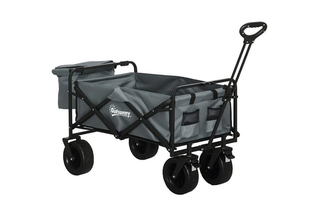 Outsunny Gartenwagen Stahl Oxford Grau 113L x 57B x 77-100H cm