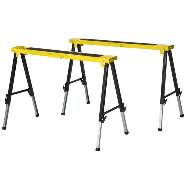 DURHAND 2er-Set Sägepferd Klappbar Rutschfest 100x49x62-90cm