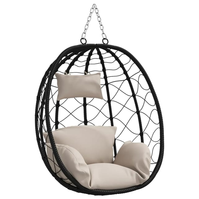 vidaXL Hängender Eierstuhl ohne Ständer Taupe Poly Rattan 42003846