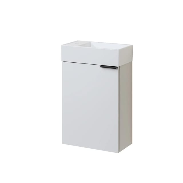 Emke Waschbeckenunterschränke mit Keramikbecken Badezimmerschrank 41,7 × 24 × 64,6 cm White