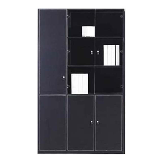 Jet-Line Aktenschrank Prato in Schwarz Bezogen mit Kunstleder 200x120x40 cm