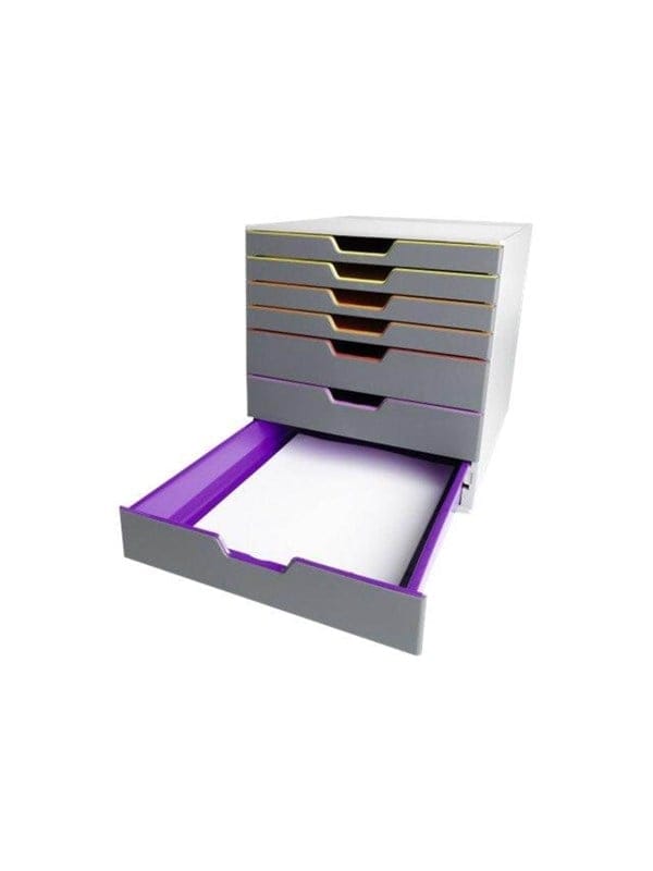 Durable Schubladenbox A4 Varicolor 7 Fächer mit Etiketten zur Beschriftung Mehrfarbig