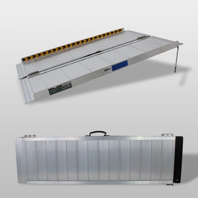TRUTZHOLM Rollstuhlrampe Klappbar 122 cm Traglast 272 kg Alu Grau Geriffelt