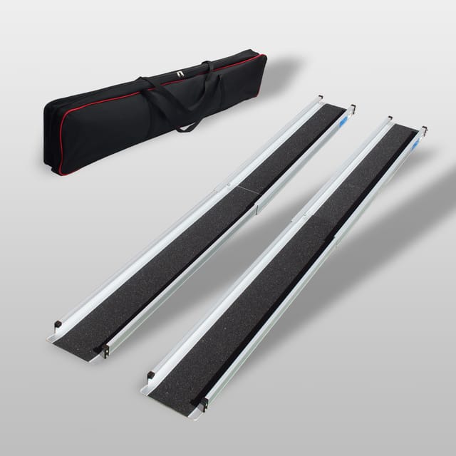 TRUTZHOLM 2x Teleskoprampe Alu beschichtet 105-183cm Traglast 272 kg Rollstuhlrampe inkl. Tasche