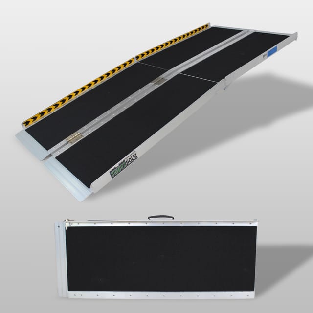 TRUTZHOLM Auffahrrampe 2-Fach Klappbar 183 cm Traglast 272 kg Alu Grau Schwarz Beschichtet
